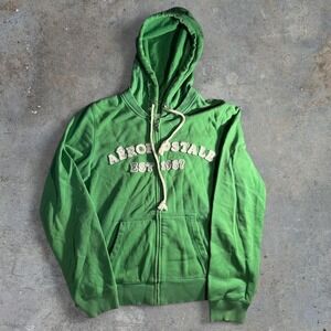 Aeropostale Green Full Zip Hoodie Size XL Y2K